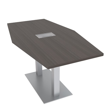 Skutchi Designs 33.5 in W, 59.5 in L, 29 in H, Engineered Wood Top, Brown HAR-HEX.IR-34x60-DOU-ELEC-XD1025